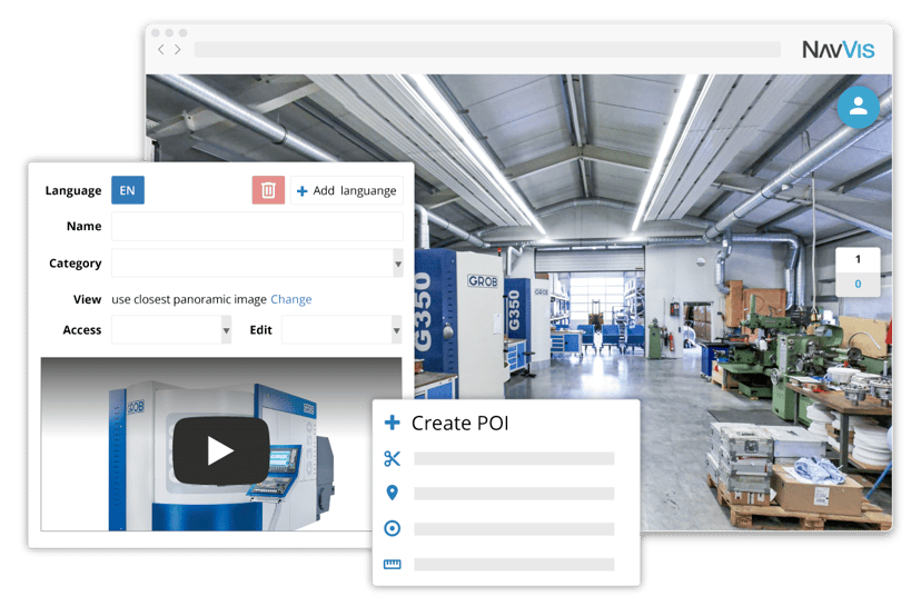 Les utilisateurs avancés peuvent gérer les utilisateurs et l'accès aux POI dans NavVis IndoorViewer, ou télécharger des catégories et des langues personnalisées.