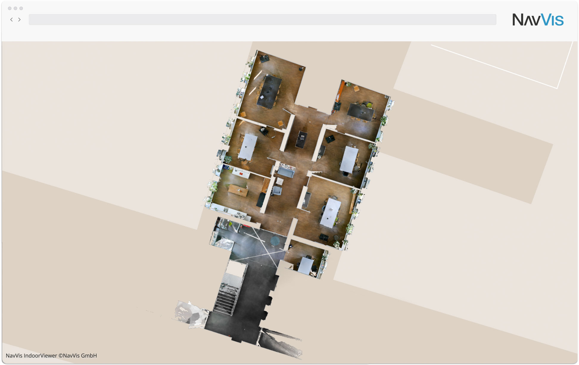 NavVis IndoorViewer Interactive plan d'étage